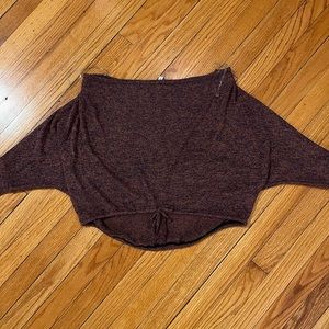 Maroon and Navy off the shoulder sweater - size small